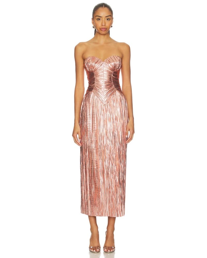Cult Gaia Ashika Dress Metallic Pink | Pink Wedding Guest Dress, Pink Bridesmaid Dress - Image 5