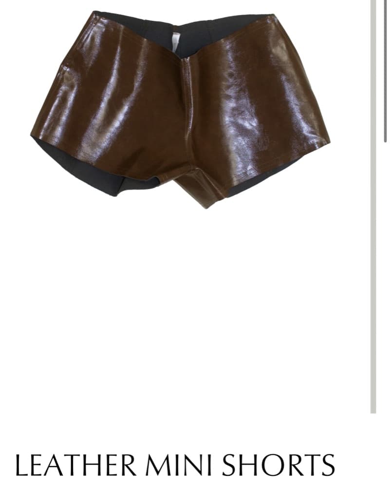 Leather mini shorts  - Image 2