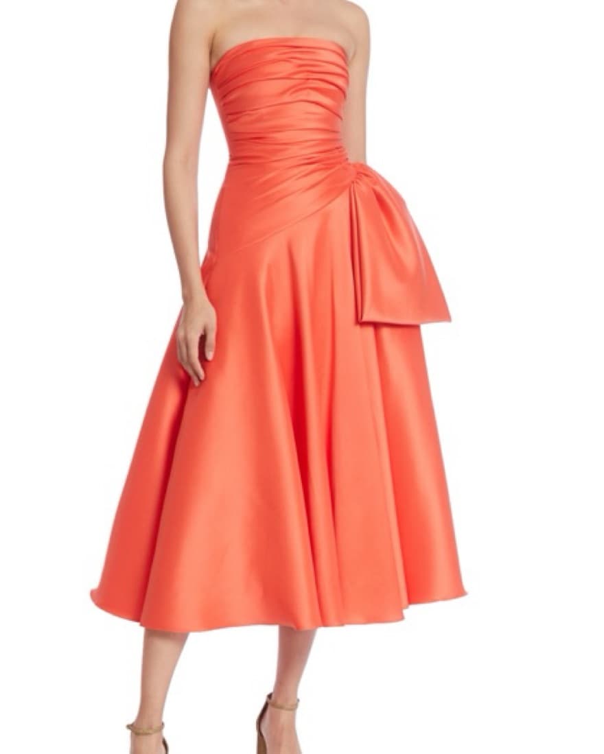 Strapless Ruched Badgley Mischka Dress - Image 1