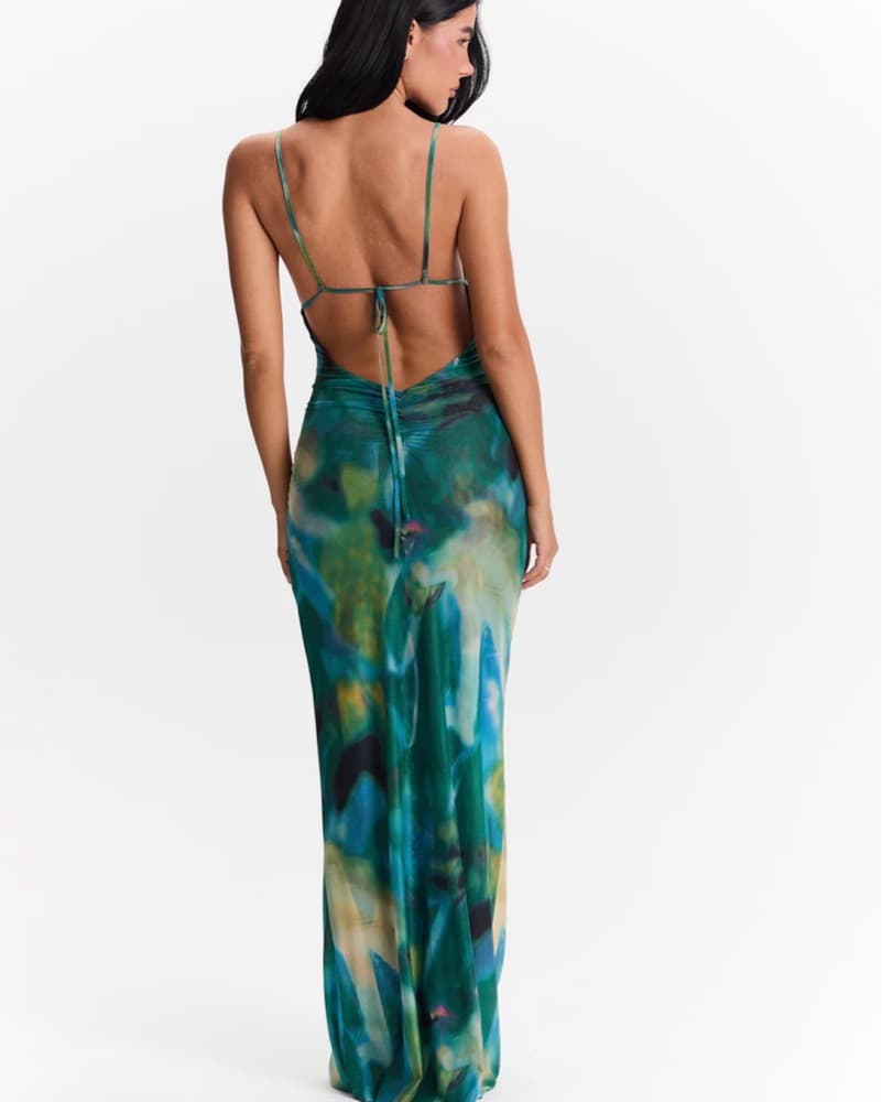 Tropical Halter Maxi Dress - Image 3