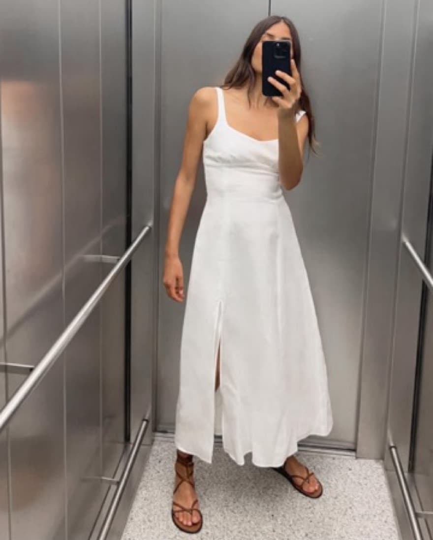 Linen Midi Dress - Image 3