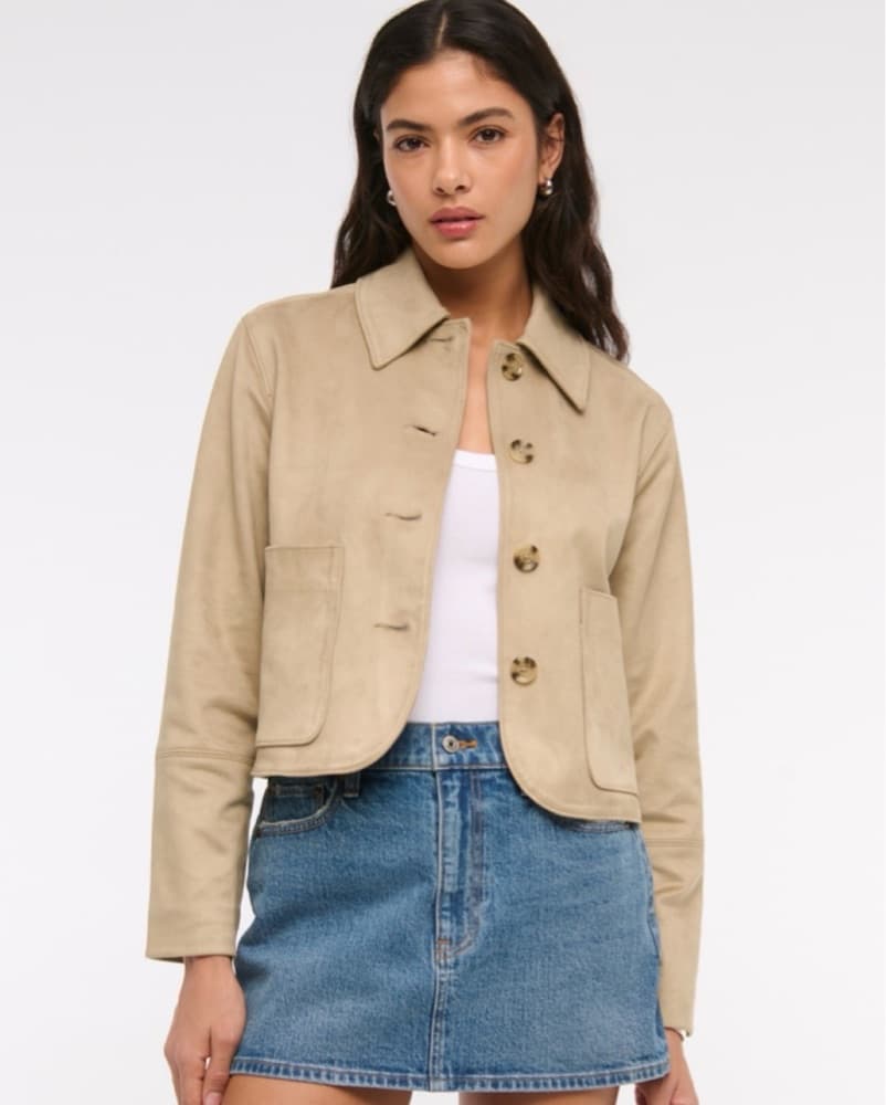 Abercrombie Suede Button Through Jacket - Image 1