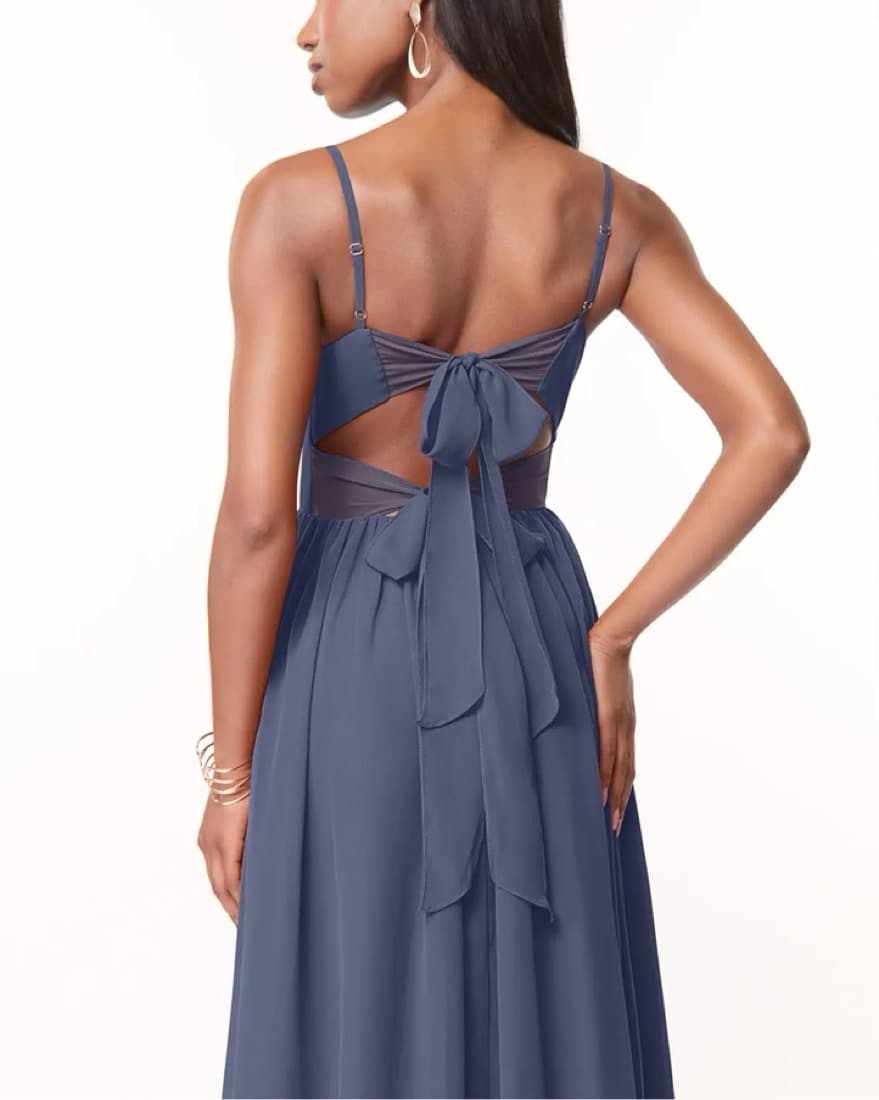 Azazie Stormy Pleated Chiffon Dress - Image 3