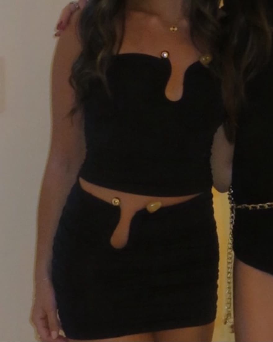 Two Piece Black Skirt Set  - Image 4