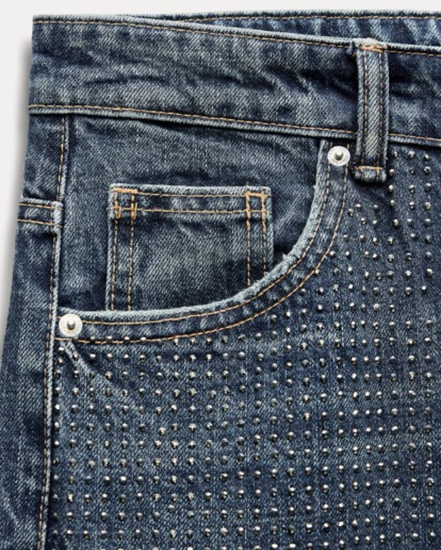 Zara Mid-Rise TRF Sparkle Jeans - Image 5