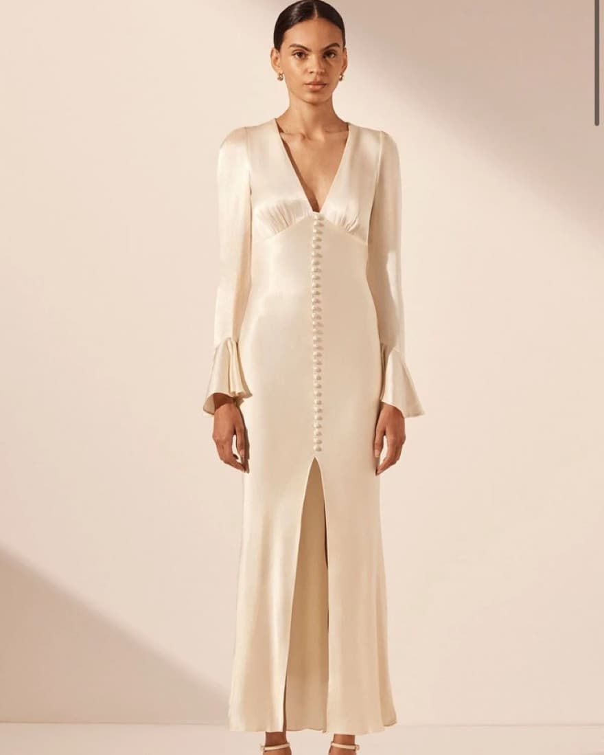 Shona Joy La Lune Frill Cuff Bias Midi - Image 1