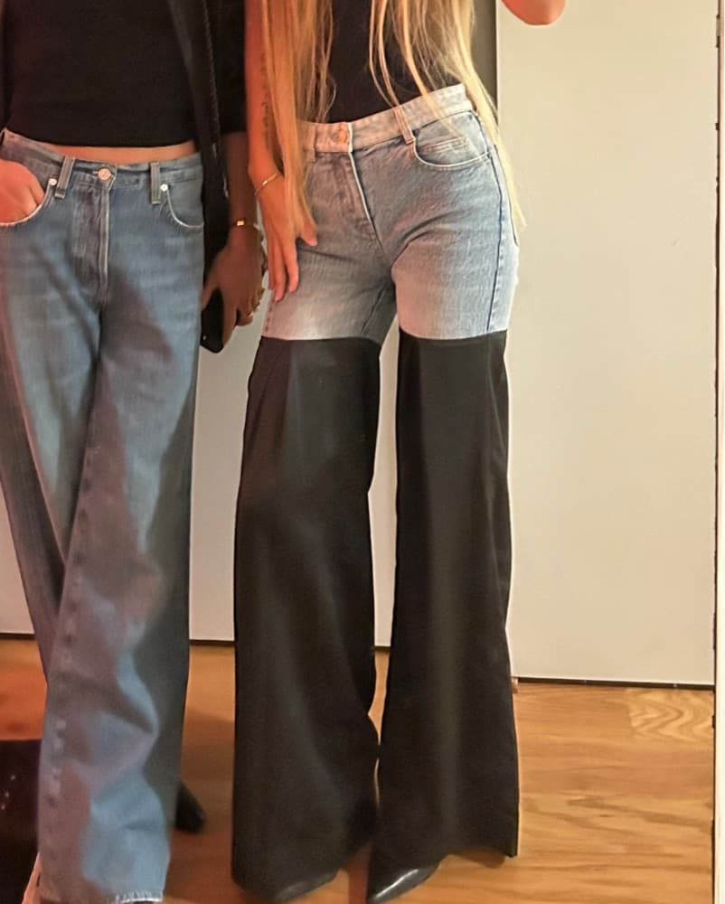 Jean with black satin leg - Image 2