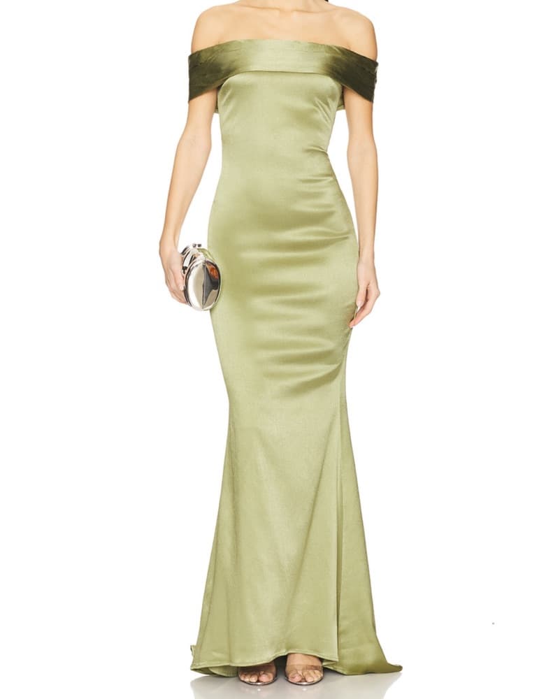 Sage Satin Margit Gown - Image 3
