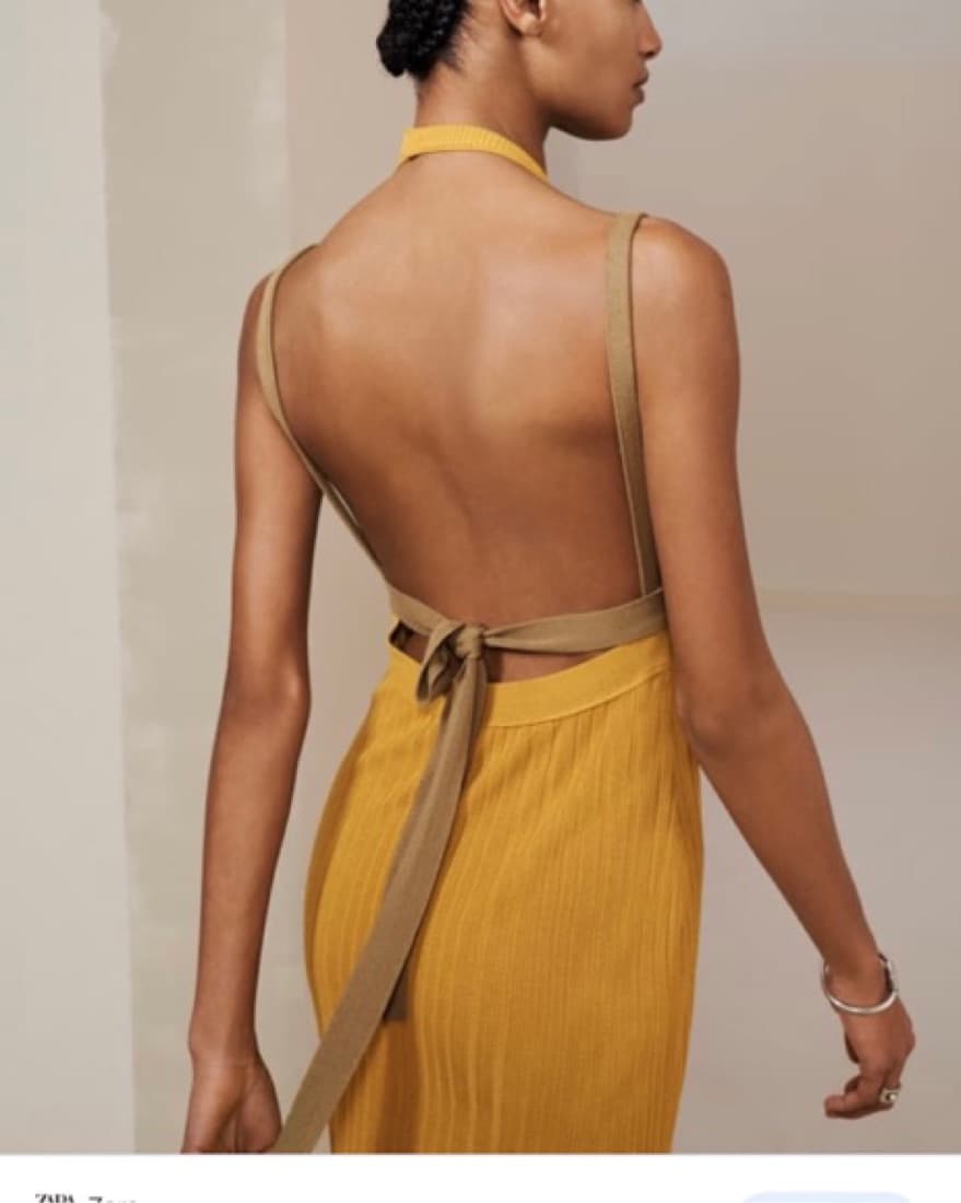 Zara dress, dull color, yellow  - Image 4