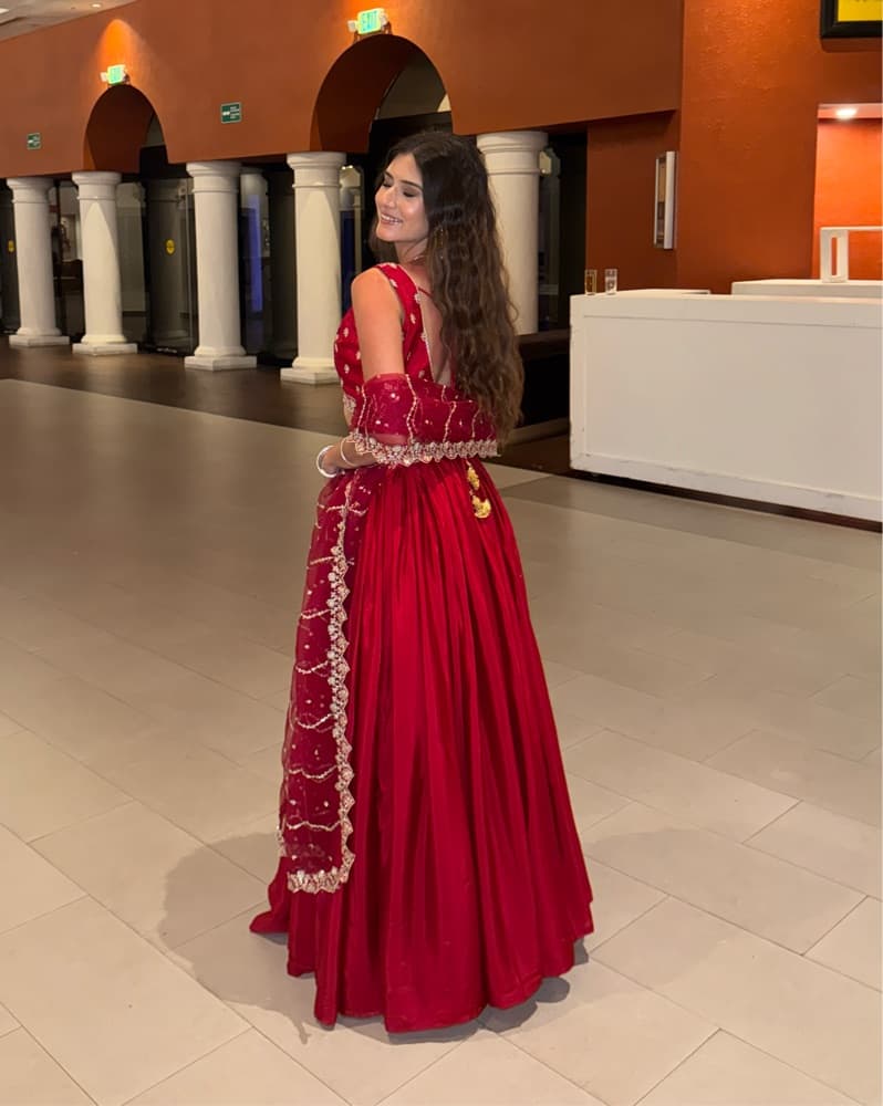 Red Lehenga - Image 2