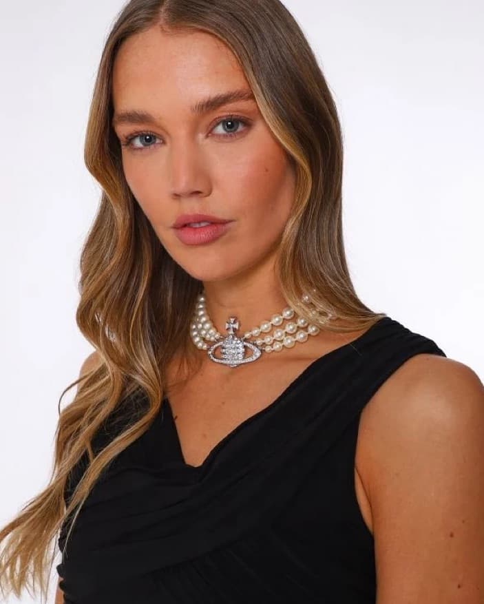 Vivienne Westwood 3 Row Pearl Necklace - Image 1