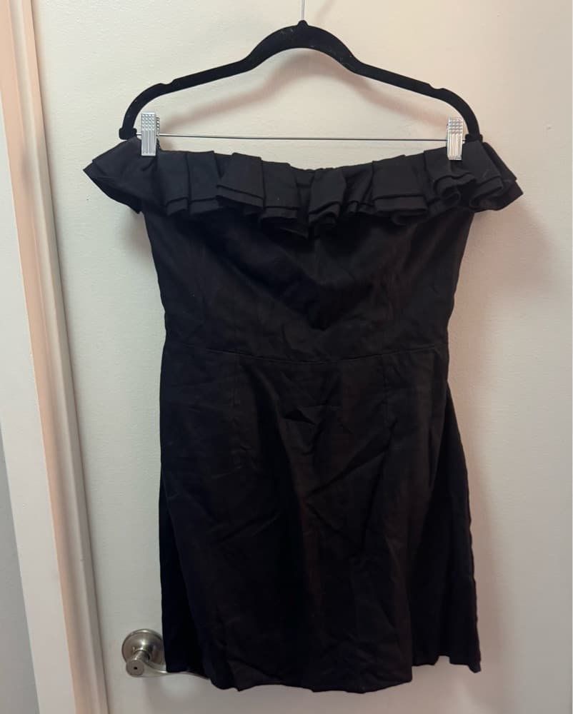 Reformation Reef Black Linen Mini Dress - Image 2