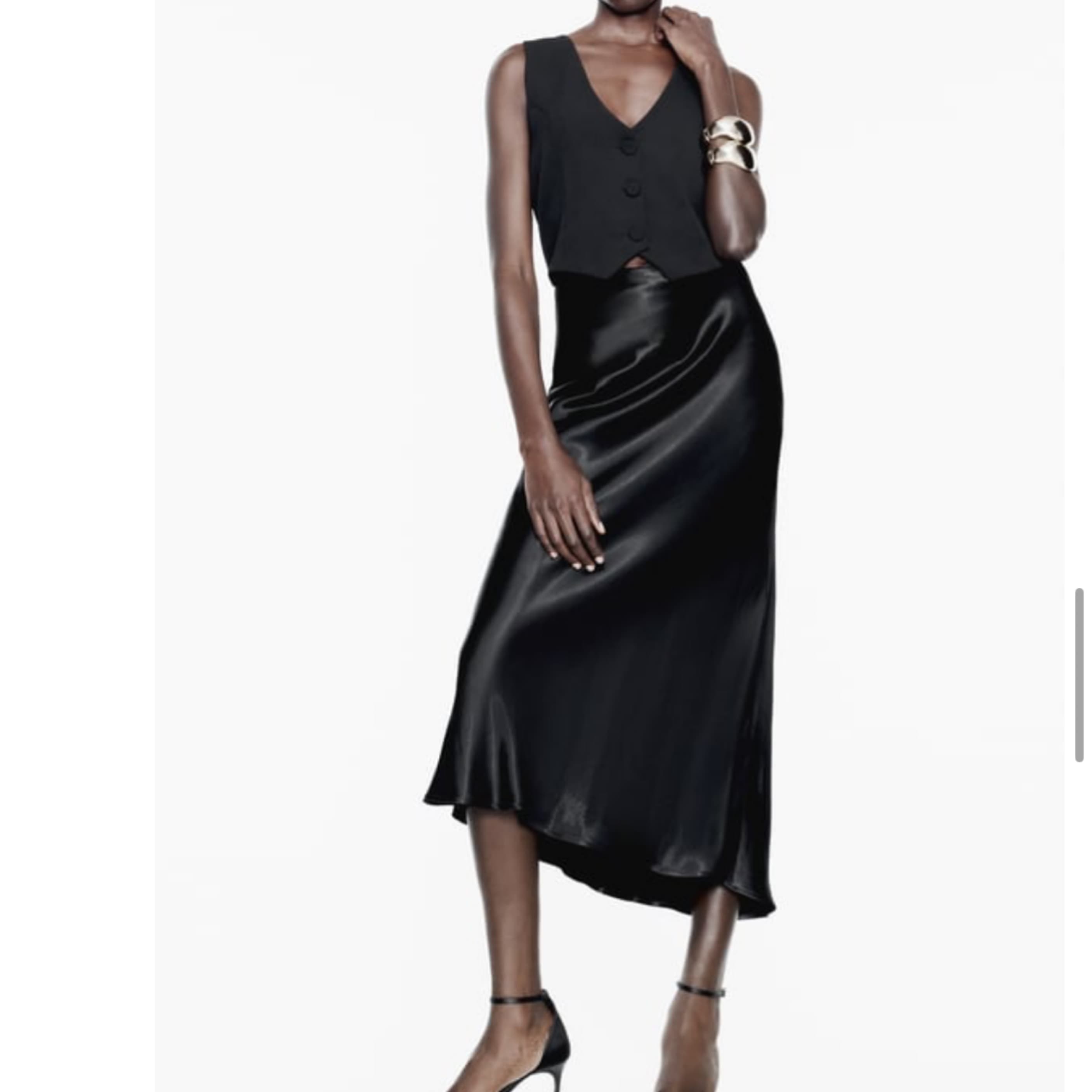 Satin Combination Vest Dress - Image 1