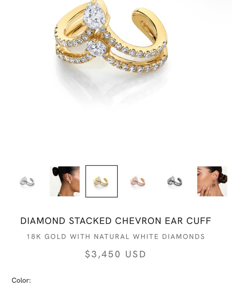 SHAY - Diamond Stacked Chevron Ear Cuff - Image 6