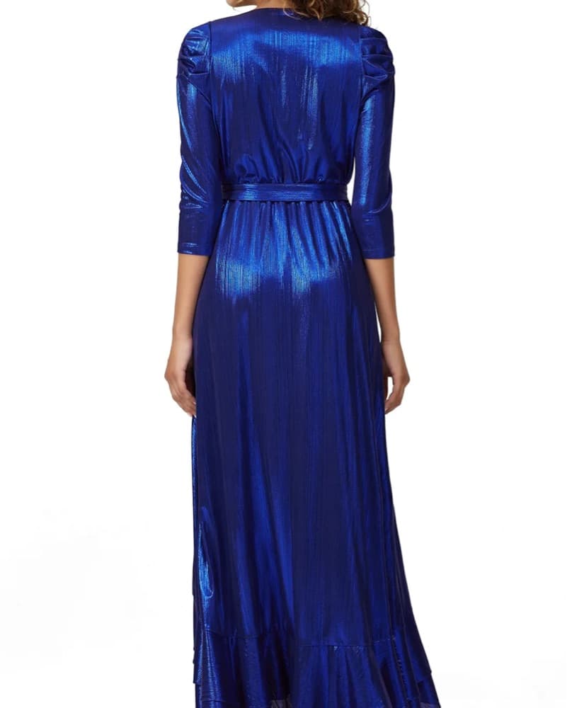 Retrofete Flora Metallic Wrap Gown - Image 5