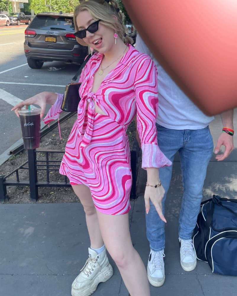 Groovy Pink Mini Dress - Image 3