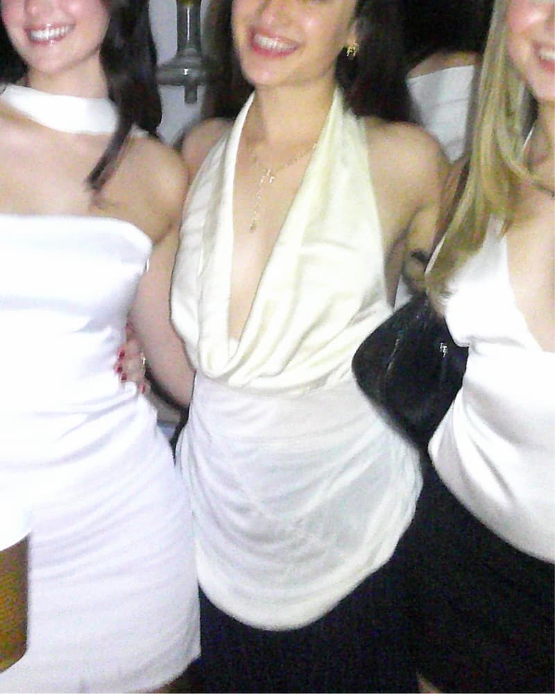 Marilyn Monroe Scoop Halter Satin Shirt - Image 1
