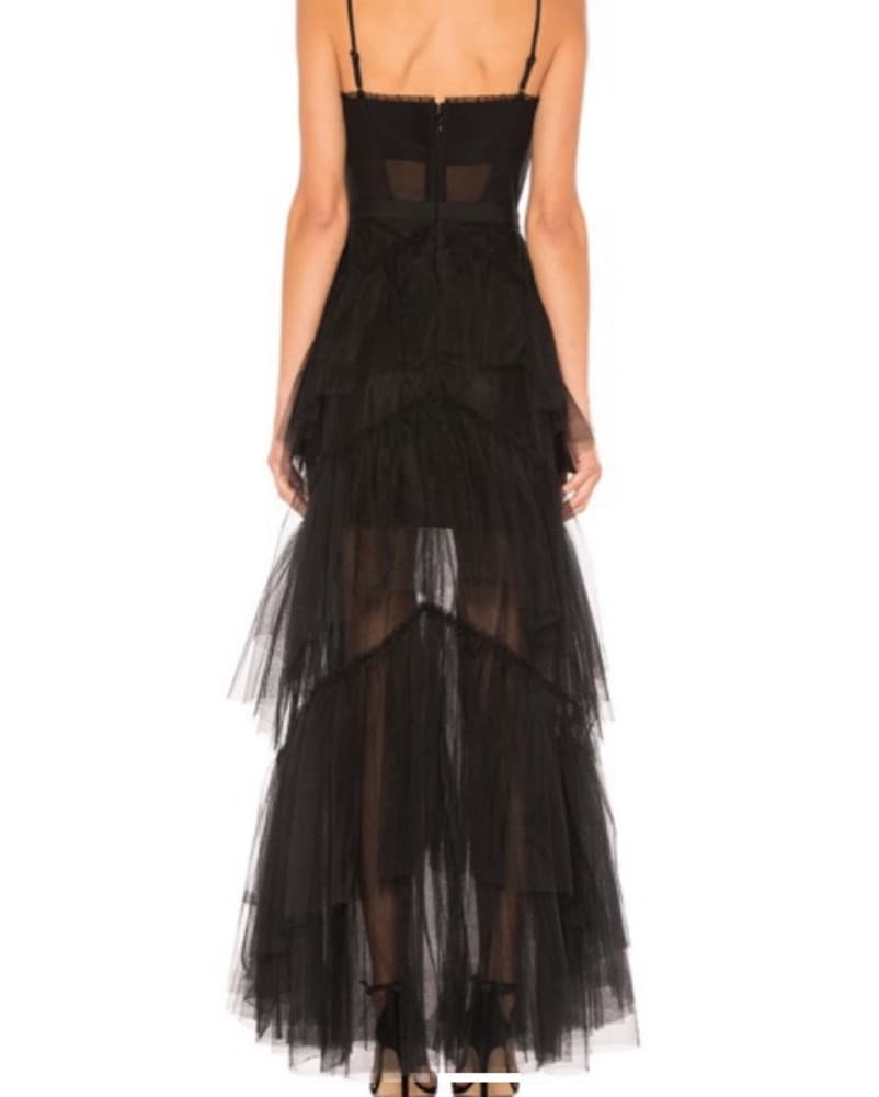 BCBG Corset Tulle black Tie Gown Sz 8 - Image 3