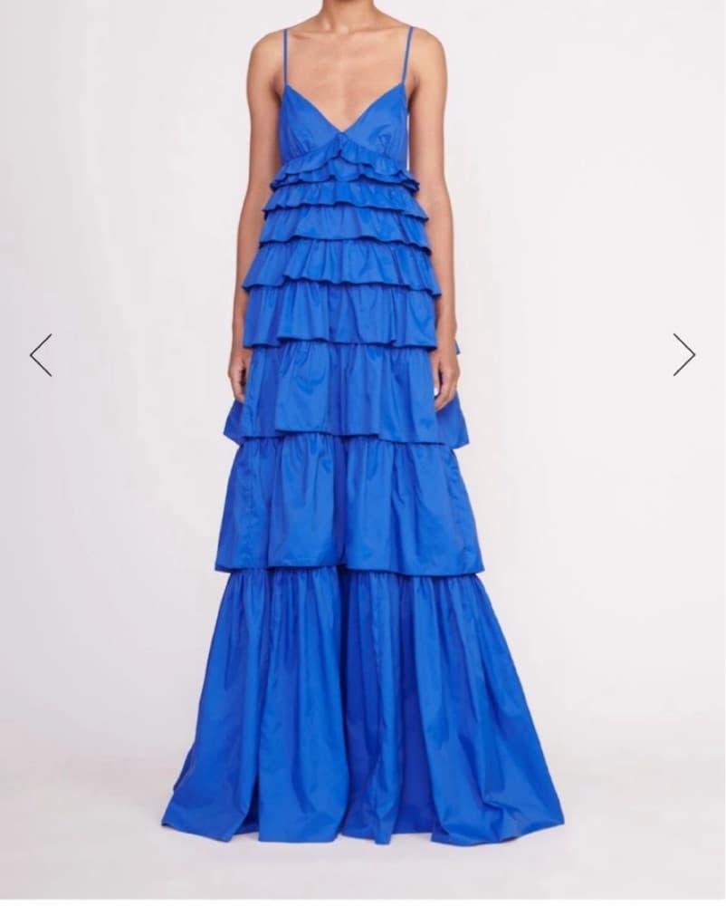 STAUD Ripley Tiered Dress Lapis Blue - Image 2