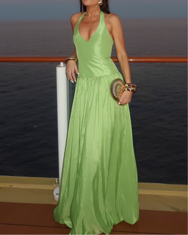 Mumu Green Halter Maxi Dress - Image 2