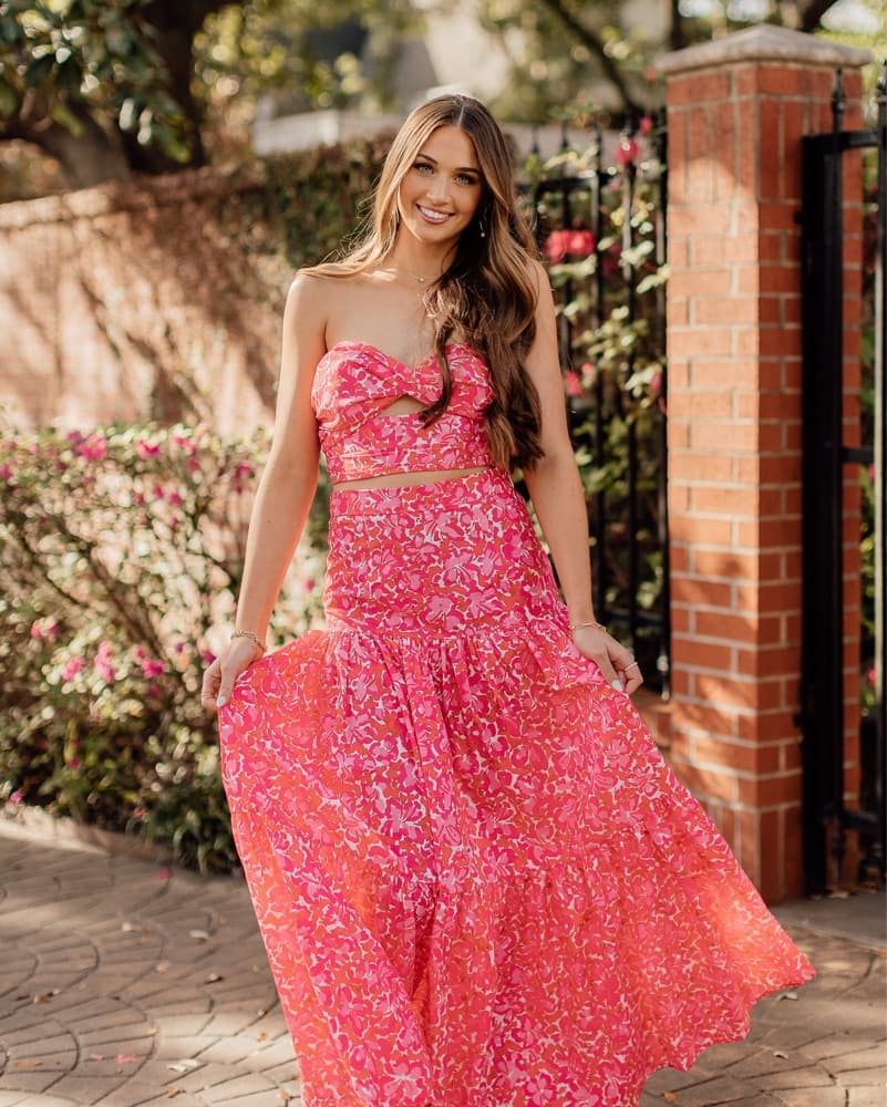 2 Piece Pink Floral Set  - Image 2