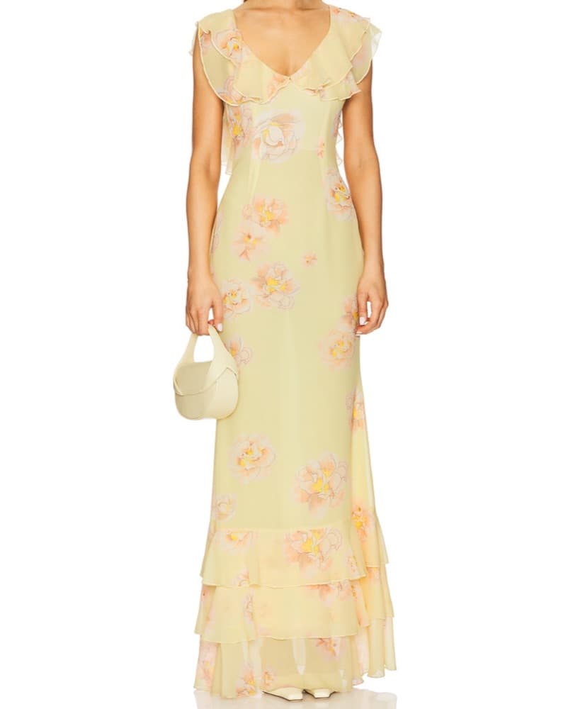 SAU LEE Gaia Ruffle Maxi Dress - Image 1