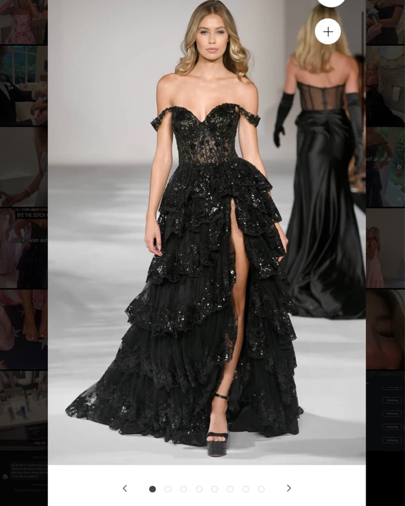 Sherri Hill Black Sparkly Prom Dress - Image 1