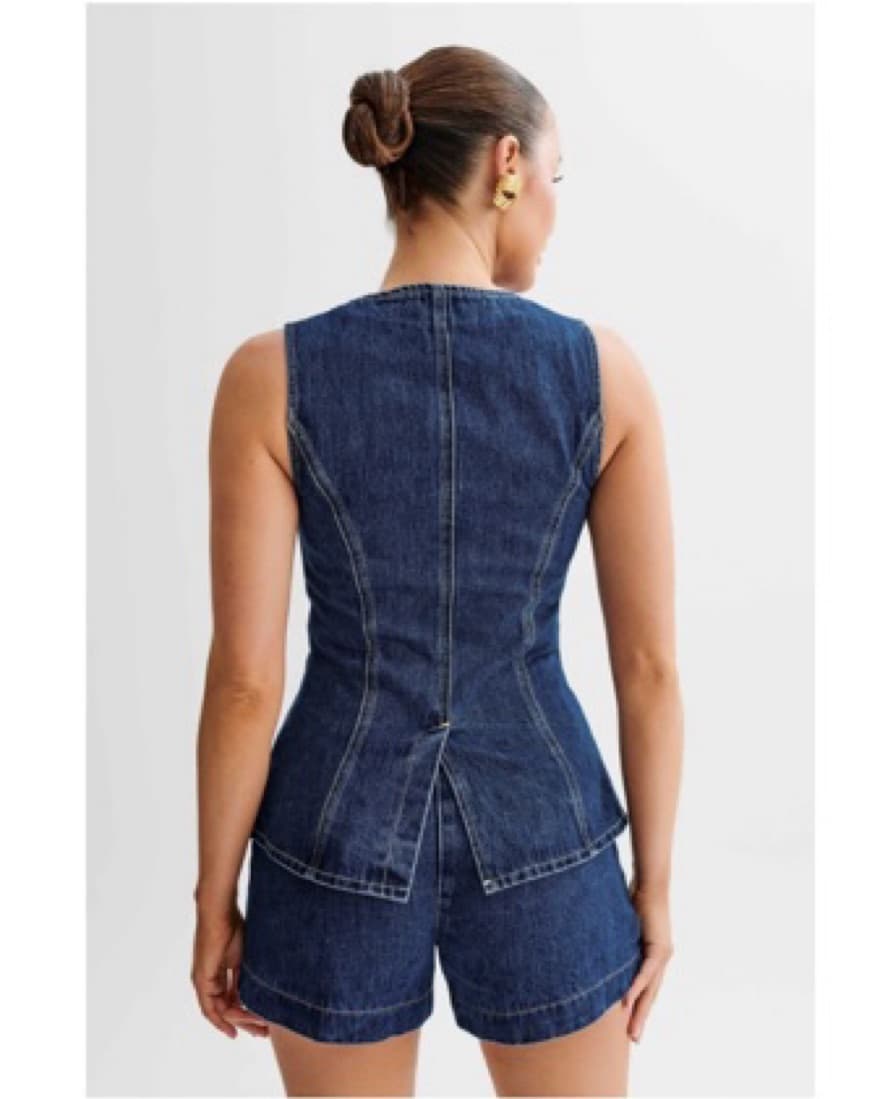 Meshki Abel Denim Button Up Top - Image 2