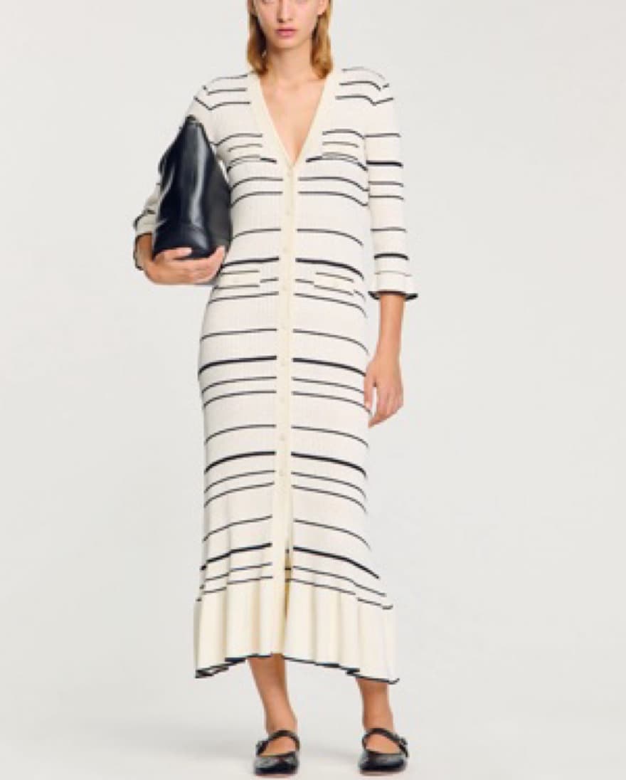 Chic Striped Midi Dress - Image 1