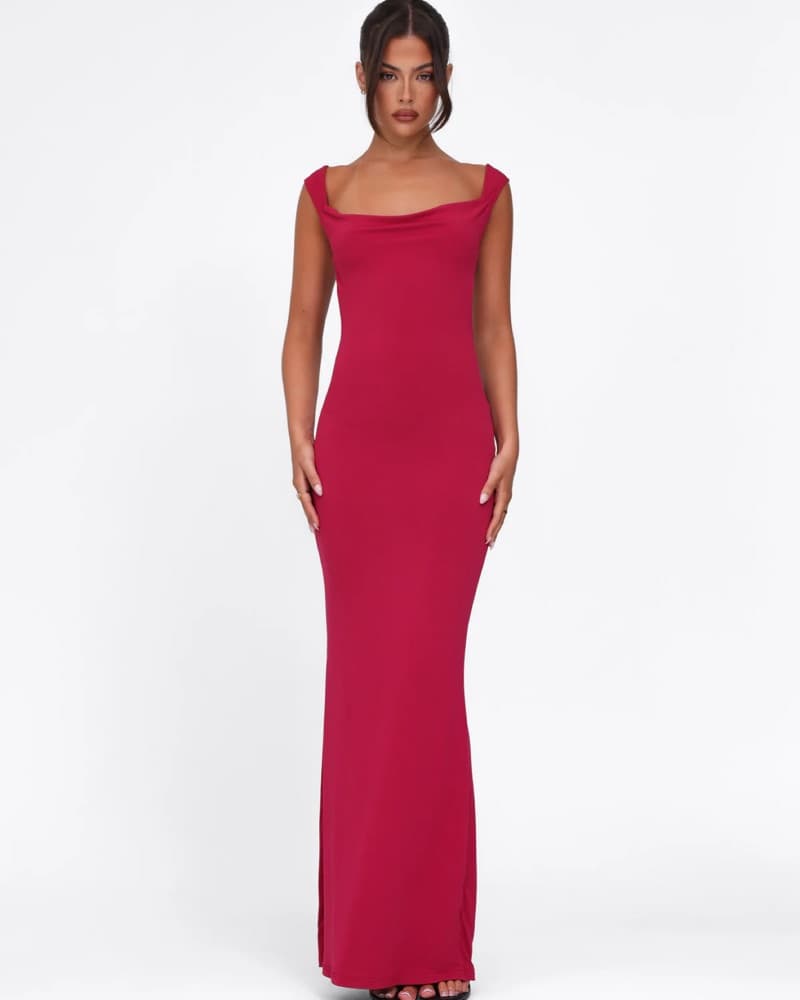 Tiger Mist Deep Red Backless Zita Dress - Image 2
