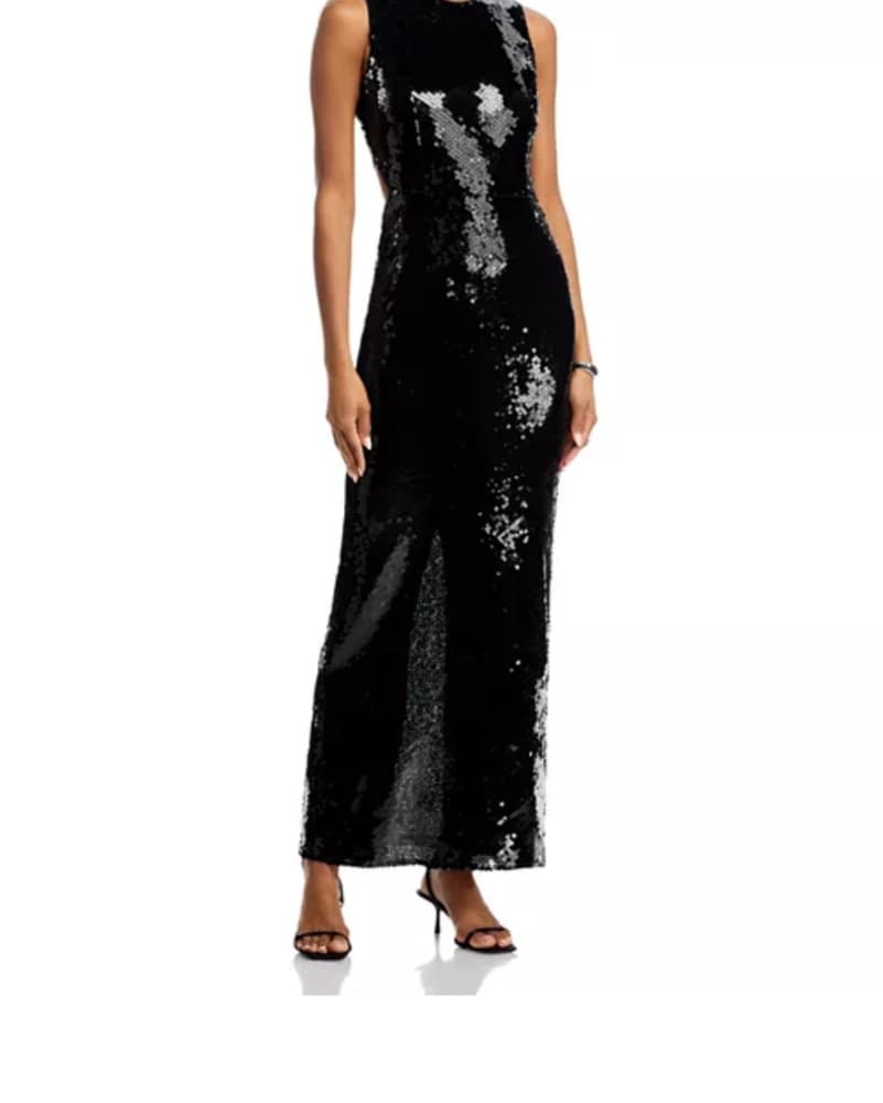 Sequined Black Gown - Image 1