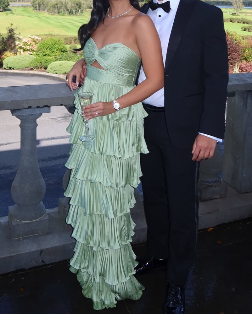 Mac Duggal Pleated Tiered Gown  - Image 2