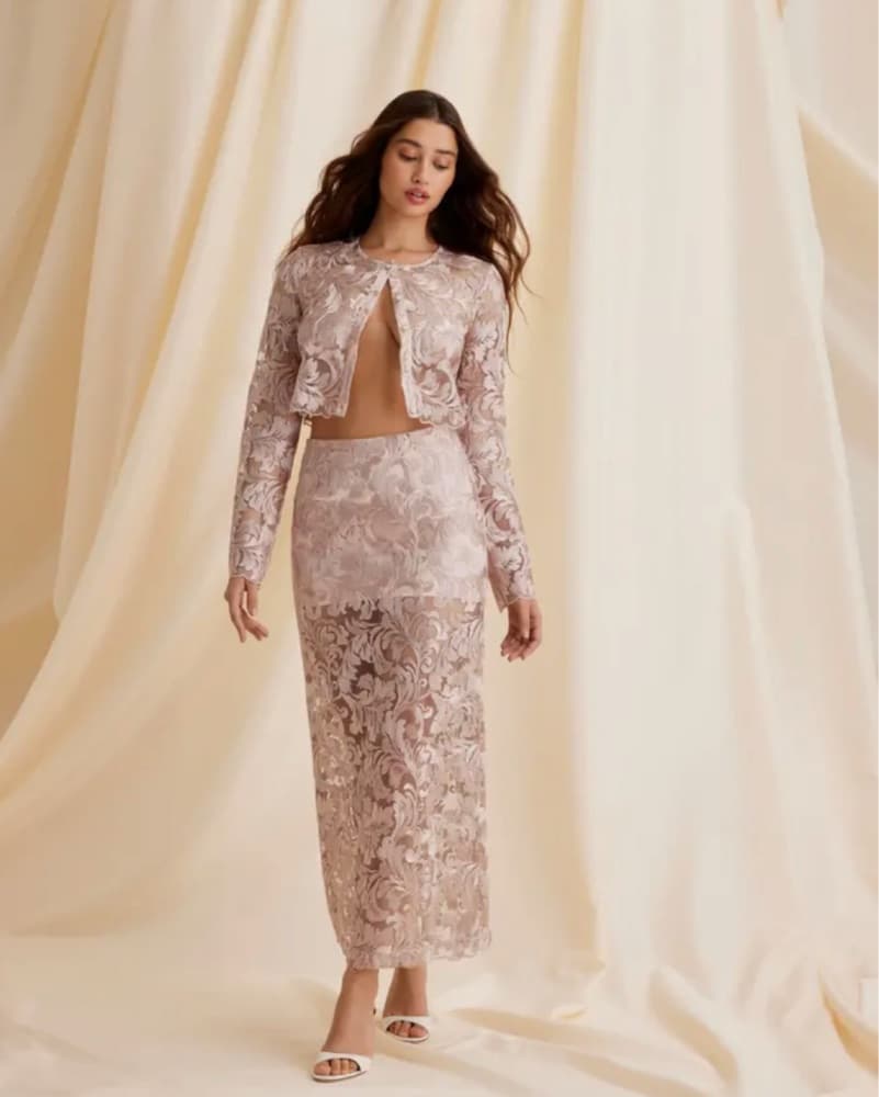 Lace Matching Set (cardigan + skirt) - Image 2