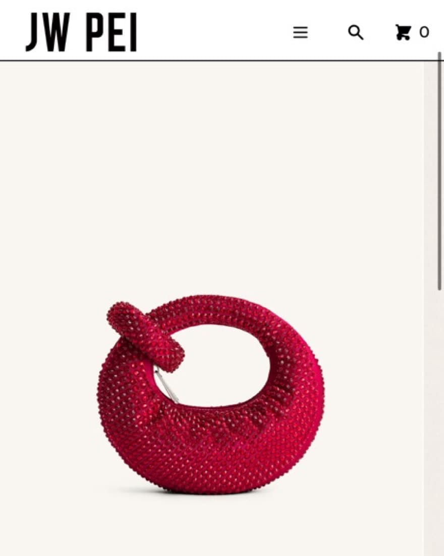 Red JW PEI Crystal Bag - Image 2