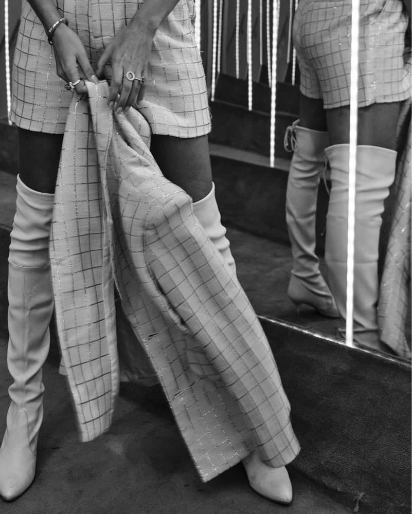Stylish Checkered Suit Dress - Image 5