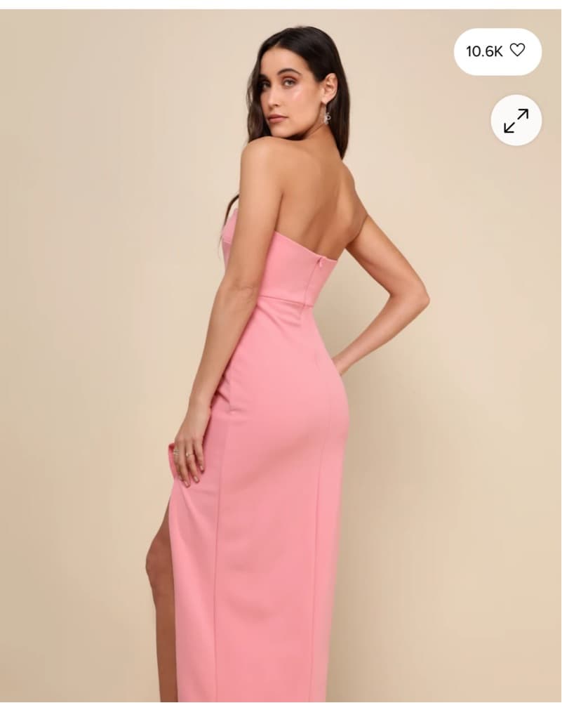 Pink Strapless Maxi Dress  - Image 1