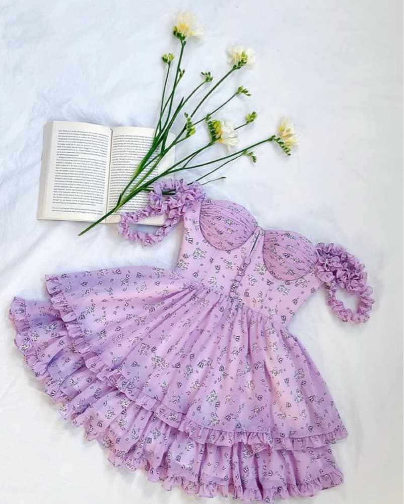 Adeirlina Lilac Ruffle Strap Floral Mini - Image 3