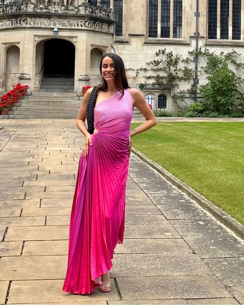 Pink Ombre One Shoulder Dress - Image 1