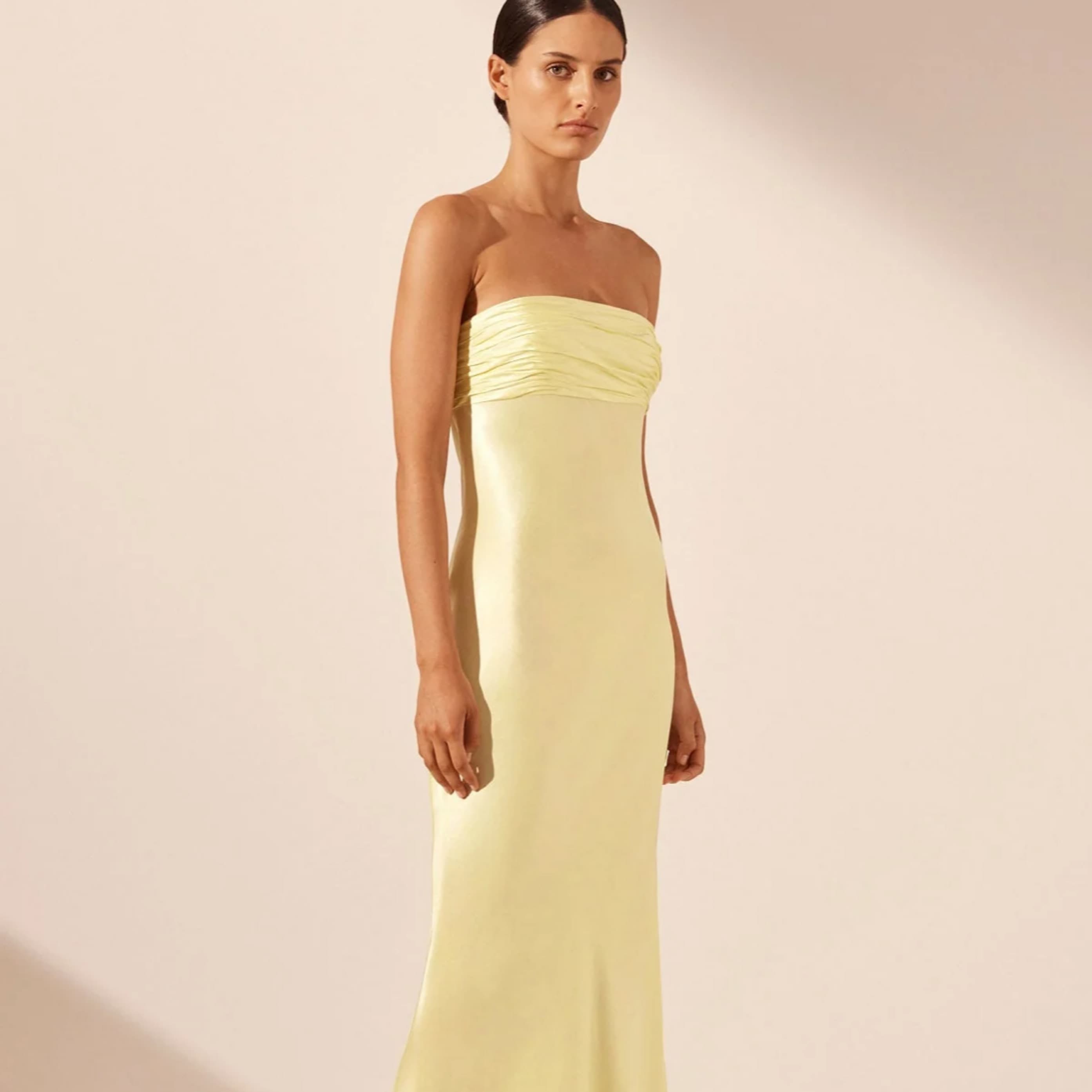 Shona Joy Yellow Strapless Maxi  - Image 1