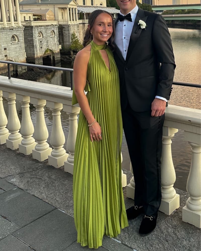 Green Halter Neck Maxi Dress - Image 1
