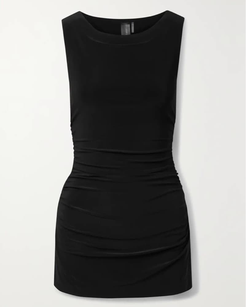 Norma Kamali Black Mini Skort Dress - Image 1