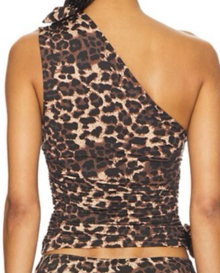 Rendezvous One Shoulder Top in Leopard - Image 2