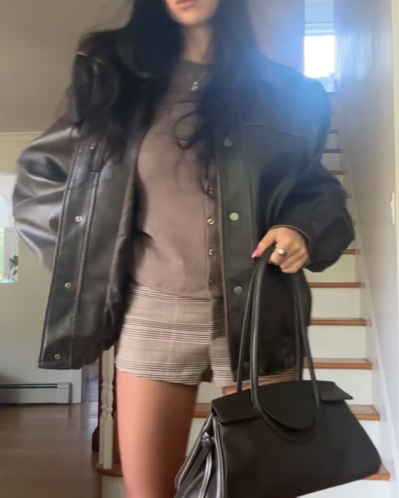 Anthropologie Brown Vegan Leather Jacket - Image 3