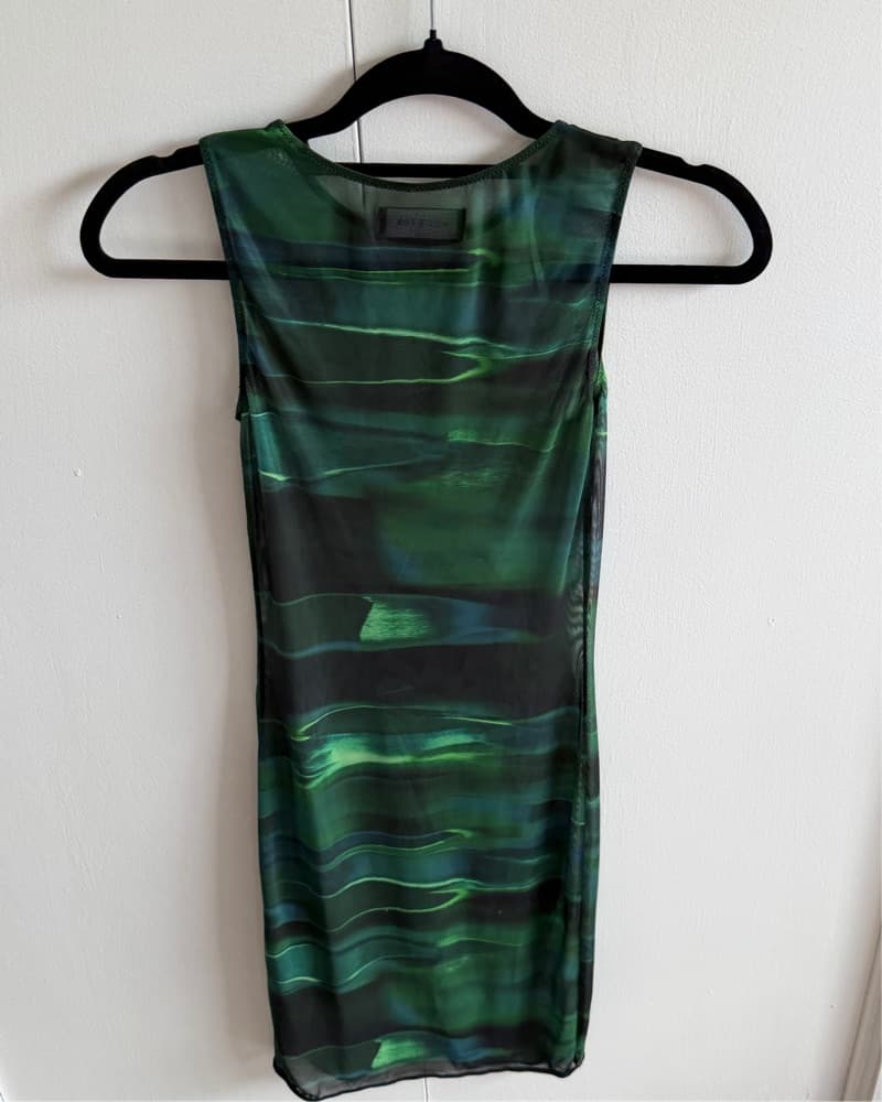 White Fox Green Sheer Mesh Mini Dress  - Image 6