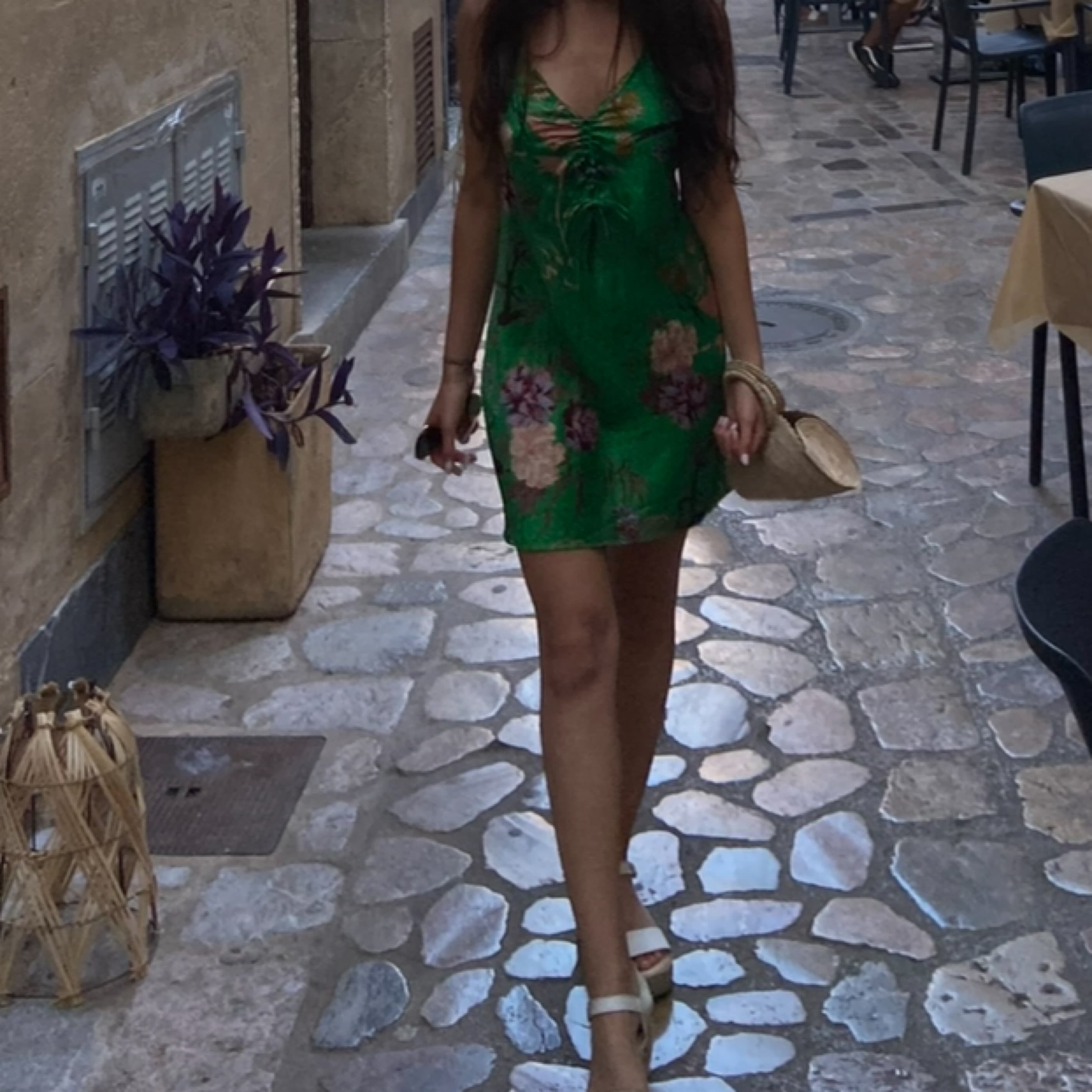 Zara Green Print Mini Dress - Image 4