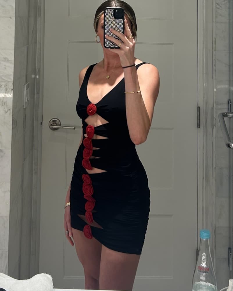 Magda Butrym Rose Cut Out Mini Dress - Image 1