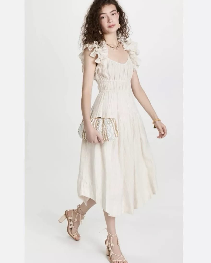 Ulla Johnson Rissa Dress - Linen Stripe - Image 1