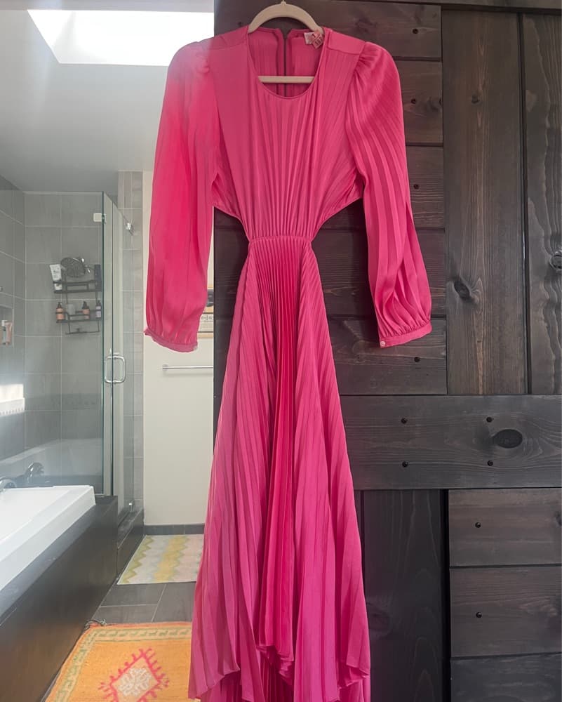 A.L.C. Naples Pleated Cutout Handkerchief Dress - Image 4