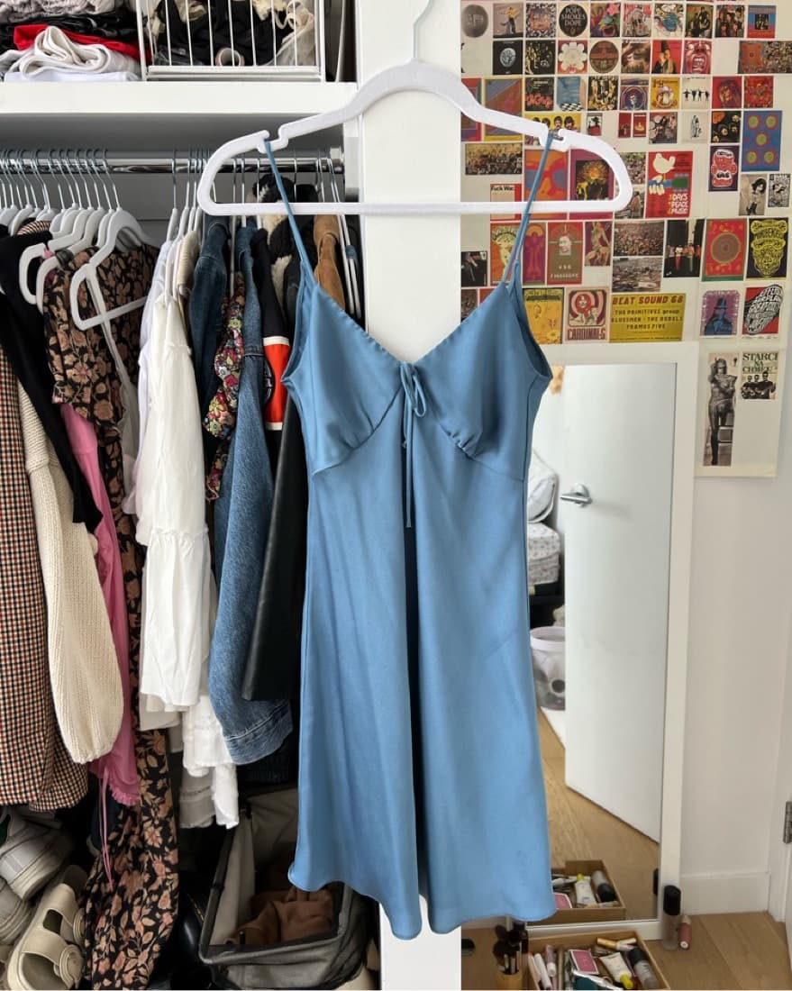 Silk Baby Blue Slip Dress  - Image 1