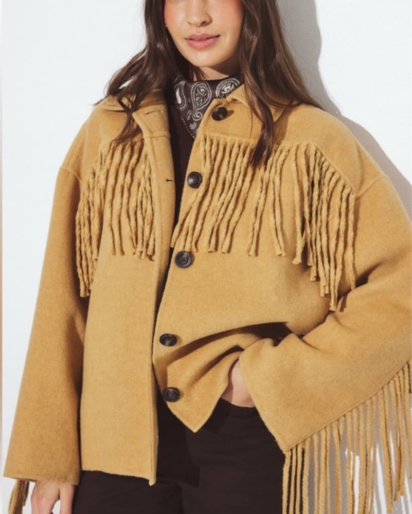 Na-kd Fringe Wool Blend Jacket - Image 2